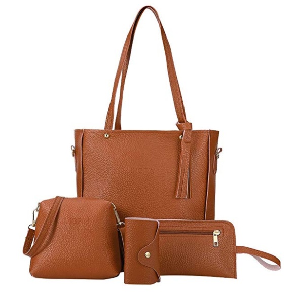 Neiman Marcus Handbags - ONE LEFT NWT Camel Tan Pebbled Leather Travel Set